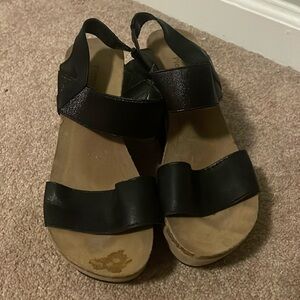 Black Wedges with stain on toe